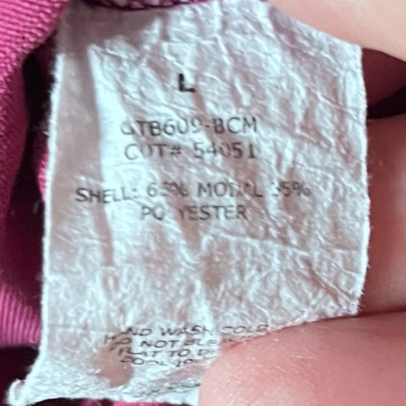 Bundle three short sleeve blouses. Purple, sage, off-white, L - Picture 6 of 15